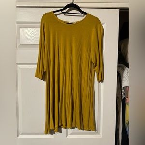 Mustard 3/4 sleeve dress!